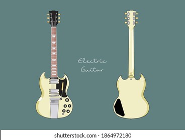 Vector Illustration of Electric Guitar, front and back