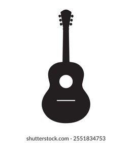 Vector illustration of electric guitar icons in black and white. Perfect for music, band, and concert-related designs.