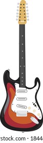 vector illustration of electric guitar isolated