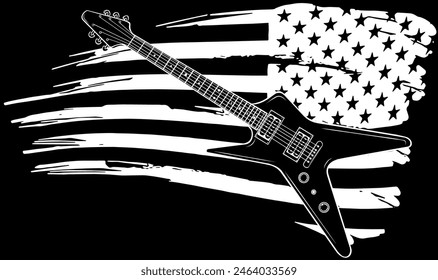 vector illustration of electric guitar line art