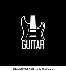 Vector illustration of electric guitar sign