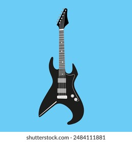 Vector Illustration of an Electric Guitar Silhouette for Web Mobile and Infographics