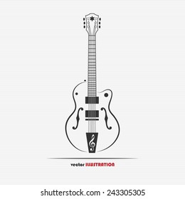 Vector illustration of electric guitar for your design