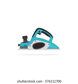 Vector illustration of Electric hand plane isolated on a white background.