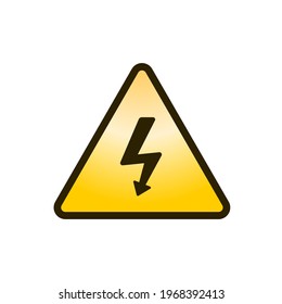 vector illustration of electric hazard with yellow color gradations