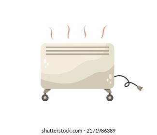 Vector illustration of an electric heater. It's cold in the apartment.