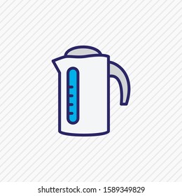 Vector illustration of electric kettle icon colored line. Beautiful appliance element also can be used as teapot icon element.