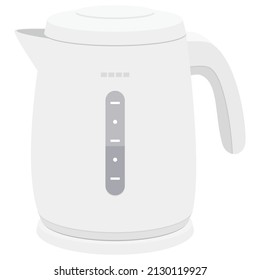 Vector illustration of electric kettle isolated on background.