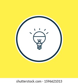 Vector illustration of electric lamp icon line. Beautiful electric utility element also can be used as bulb icon element.