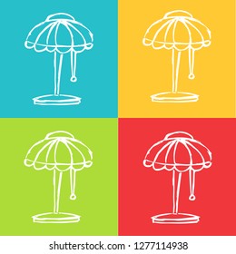 Vector Illustration of Electric Lamp with Pattern Red, Yellow, Blue and Green Background. Graphic Design for Logo and T-shirt. 