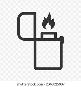 Vector illustration of electric lighter icon in dark color and transparent background(png).