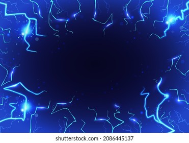 Vector Illustration Electric Lightning Field. Abstract Flash Background.