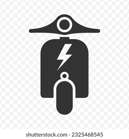 Vector illustration of electric motor icon in dark color and transparent background(PNG).