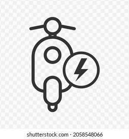 Vector Illustration Of Electric Motorcycle Icon In Dark Color And Transparent Background(png).