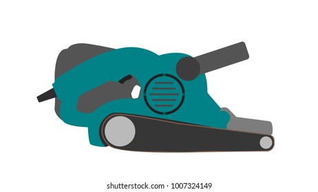 Vector illustration. Electric orbital sandpaper tool.