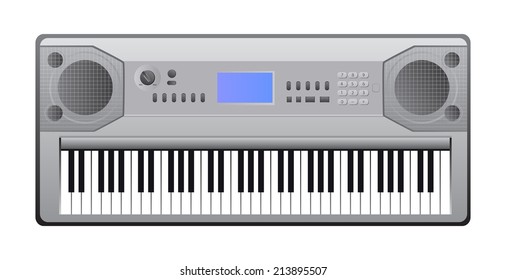 Vector illustration of electric piano keyboard