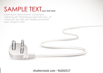 vector illustration of electric plug with cable