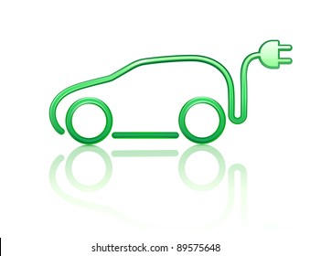 Vector illustration of electric powered car symbol