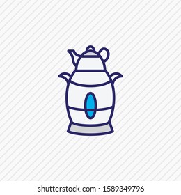 Vector illustration of electric samovar icon colored line. Beautiful appliance element also can be used as teakettle icon element.