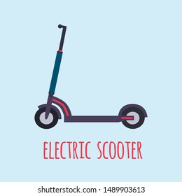 Vector illustration with electric scooter.