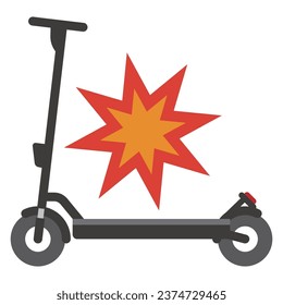 Vector illustration of electric scooter and accident