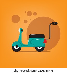 Vector illustration of electric scooter. future vehicle design concept.