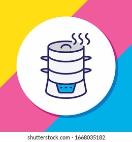 Vector illustration of electric steamer icon colored line. Beautiful appliance element also can be used as multicooker icon element.