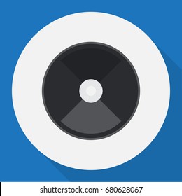 Vector Illustration Of Electric Symbol On Disc Flat Icon. Premium Quality Isolated Grinder Element In Trendy Flat Style.