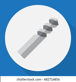 Vector Illustration Of Electric Symbol On Borer Flat Icon. Premium Quality Isolated Auger Element In Trendy Flat Style.