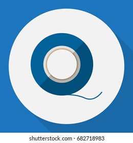 Vector Illustration Of Electric Symbol On Insulating Tape Flat Icon. Premium Quality Isolated Adhesive Element In Trendy Flat Style.