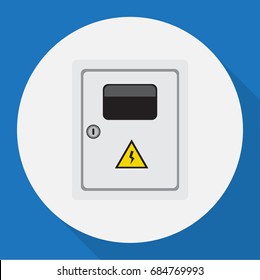 Vector Illustration Of Electric Symbol On Electrical Flat Icon. Premium Quality Isolated Panel Element In Trendy Flat Style.