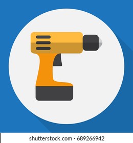 Vector Illustration Of Electric Symbol On Electric Flat Icon. Premium Quality Isolated Screwdriver Element In Trendy Flat Style.