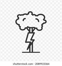 Vector illustration of electric tree icon in dark color and transparent background(png).
