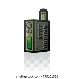 Vector illustration of electric of vaping with lettering