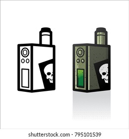 Vector illustration of electric of vaping with line art