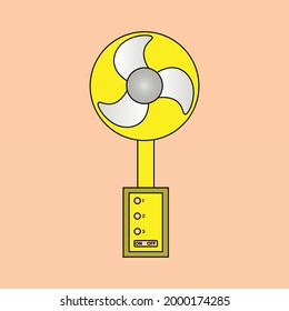 Vector illustration of an electric wall fan that can be used for interiors and can be used to cool the room.