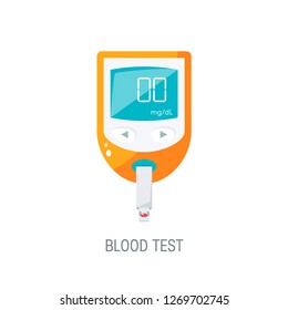 Vector illustration of electrical blood glucose monitor