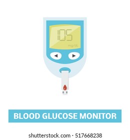 Vector Illustration Of Electrical Blood Glucose Monitor