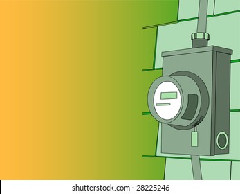 Vector illustration of a electrical meter with copy space