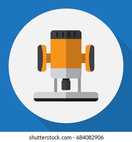 Vector Illustration Of Electrical Symbol On Milling Tool Flat Icon. Premium Quality Isolated Cutting Element In Trendy Flat Style.