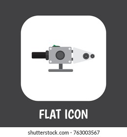 Vector Illustration Of Electrical Symbol On Soldering Pipe Flat Icon. Premium Quality Isolated Blowpipe Element In Trendy Flat Style.