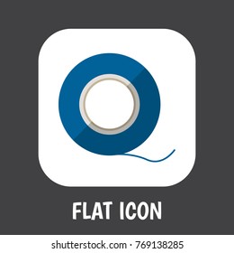 Vector Illustration Of Electrical Symbol On Insulating Tape Flat Icon. Premium Quality Isolated Adhesive Element In Trendy Flat Style.