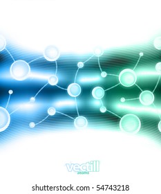 Vector illustration of an electricity abstract with molecules.