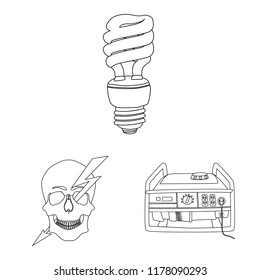 Vector illustration of electricity and electric icon. Collection of electricity and energy vector icon for stock.
