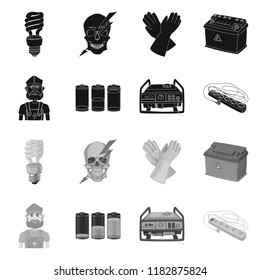 Vector illustration of electricity and electric icon. Collection of electricity and energy stock symbol for web.