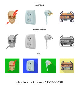 Vector illustration of electricity and electric icon. Collection of electricity and energy stock vector illustration.