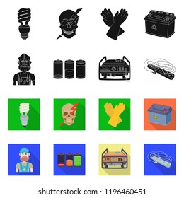 Vector illustration of electricity and electric icon. Collection of electricity and energy vector icon for stock.