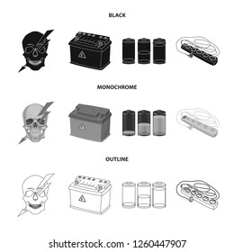 Vector illustration of electricity and electric icon. Set of electricity and energy stock vector illustration.