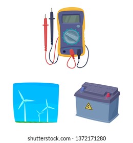 Vector illustration of electricity and electric icon. Set of electricity and energy vector icon for stock.