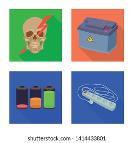 Vector illustration of electricity and electric icon. Collection of electricity and energy stock vector illustration.